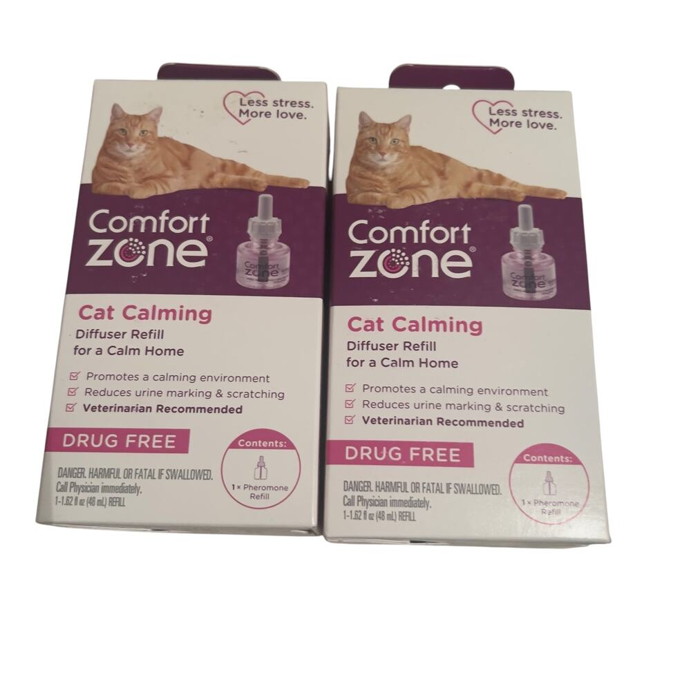 Comfort Zone Cat Calming Diffuser Refill Pheromone For Calm Home Set of 2 NEW